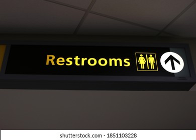 Columbus,Ohio October 31, 2020
Restrooms Signage At John Glenn Airport.