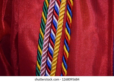 Columbus,Ohio/USA  June 15, 2017: Close Up Of Graduation Gowns With Honor Cords.