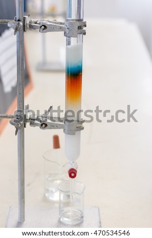 Column chromatography chemistry in the lab.