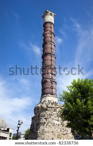 Column of Constantine erected by the Roman emperor Constantine the Great on 11 of May 330AD, Istanbul, Turkey
