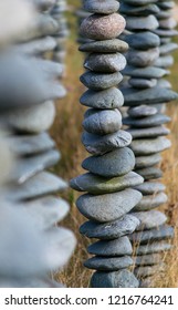 Column Of Stone. Many Stones Stacked
