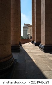 Columns of the building of Moscow State University 