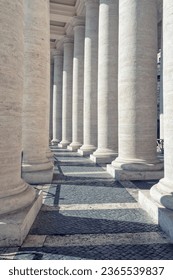 Columns by St Peter's Square in the Vatican, Rome, Italy