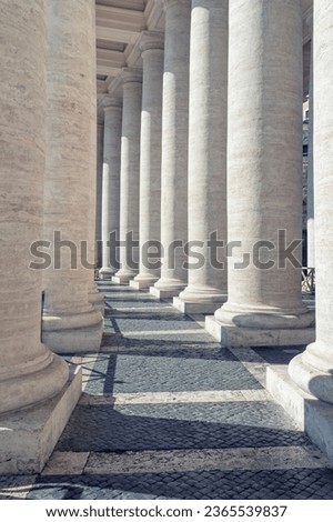 Columns by St Peter's Square in the Vatican, Rome, Italy