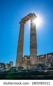 Columns of Didyma, an ancient Greek sanctuary on the coast of Ionia in the domain of the famous city of Miletus. Apollo was the main deity of the sanctuary of Didyma, Aydın, Turkey