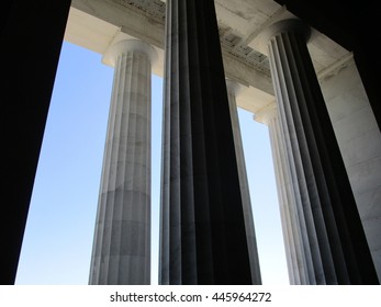 Columns At The Entrance To The Lincoln Memorial, Washington, DC