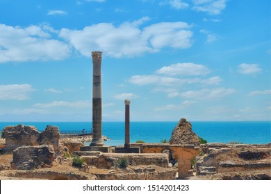 Columns Of The Roman Punic Wars. Anthony Terms In The Excavations Of Carthage. Tunisia 18 06 2019