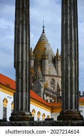 The Columns Of The Roman Temple And The Cathedral Of Évora, Alentejo, Portugal