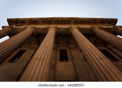 Columns Of San Francisco Mint Building Rise High In The Sky