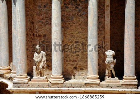 columns and statues in the temple