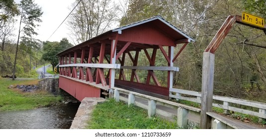 Colvin Covered Bridge Over Shawnee Creek In Bedford County Pennsylvania 