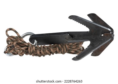 Combat engineers grappling hook for demining isolated on white background