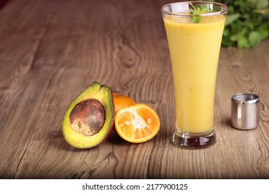 The Combination Of Avocado And Orange Juice Has A Unique, Healthy And Refreshing Taste