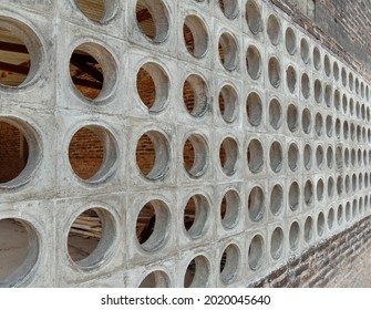 Combination Gray Perforated Concrete Roster Bricks Stock Photo ...