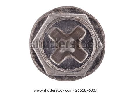 Combination Hex Phillips Screw Head Isolated