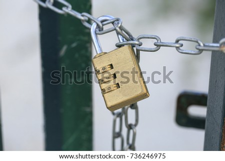 Combination lock in a door