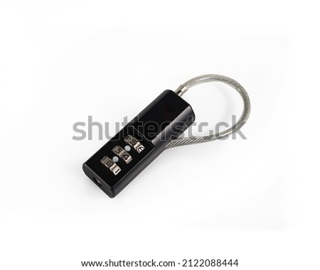 Combination, passcode hanging lock glyph icon. Luggage, baggage safety and protection item. Suitcase, briefcase number padlock, locker isolated on white background with clipping path