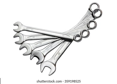 Combination Wrench On White Background