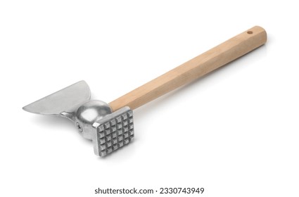 Combined kitchen hatchet and meat tenderizer mallet isolated on white - Powered by Shutterstock