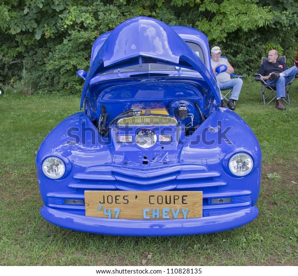 COMBINED LOCKS, WI - AUGUST 18: Front view of
a blue 1947 Chevy two door Coupe  car at the 2nd Annual Horizon of
Hope Generations Car and Truck Show on August 18, 2012 in Combined
Locks, Wisconsin.