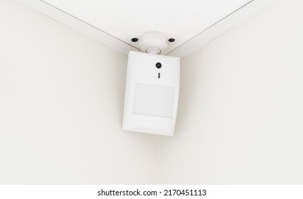 combined radar and passive infrared sensor in white. - Shutterstock ID 2170451113
