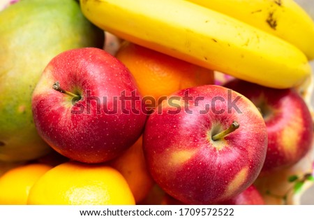 A combo of apple, orange, banana, mango to keep you away from doctor.