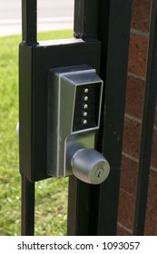 Combo Lock On Gate Handle Stock Photo 1093062 | Shutterstock