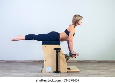 combo wunda pilates chair woman fitness yoga gym exercise. - Powered by Shutterstock