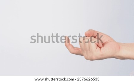 The Come Hither Hand Sign on white background. Stock photo © 