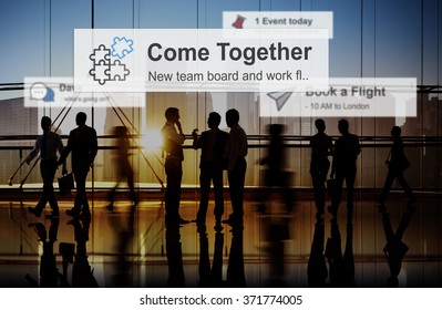 Come Together Team Teamwork Collaboration Concept