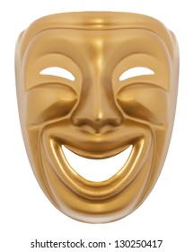 Comedy  Theatrical Mask Isolated On A White Background