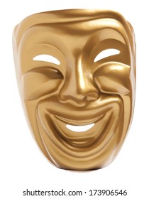 Comedy  Theatrical Mask Isolated On A White Background 