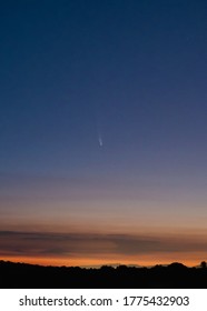 Comet Neowise above a beautiful sunrise in Catalonia.