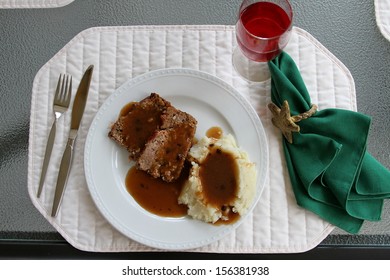 Comfort Food, Homemade Meatloaf, Mash Potatoes & Gravy