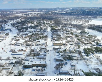 Comfort Texas Covered In Snow During The Texas Winter Storm Week Of 2021