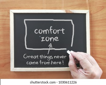 Comfort Zone concept on blackboard