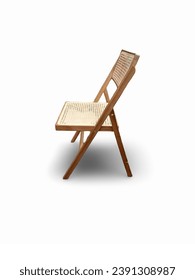 Comfortable antique wooden chair isolated on white background 