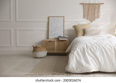 Comfortable Bed With Clean White Linens Indoors