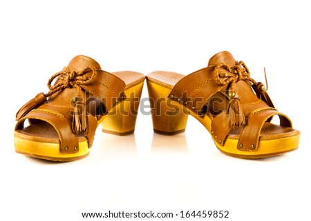 comfortable female shoes isolated on white background