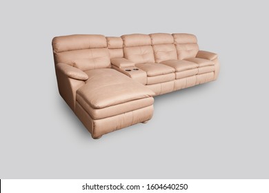 Comfortable Large Leather Sofa For Home Theater.