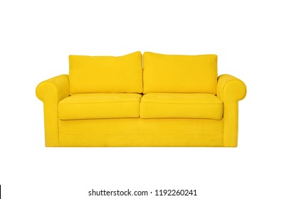 Comfortable sofa on white background. Furniture for modern room interior