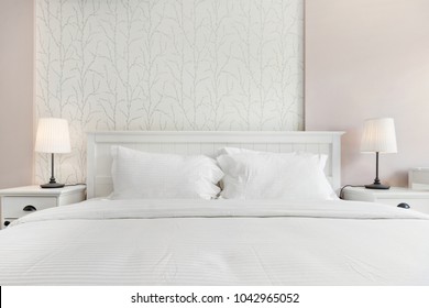 Modern Bedroom Wallpaper Temaju Kepek Stockfotok Es