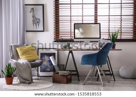 Similar – Image, Stock Photo Blinds and Sunlight