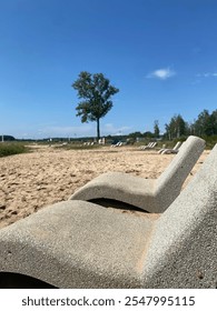 Comfy bench at the beach 