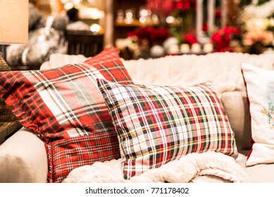 Comfy plaid holiday pillows