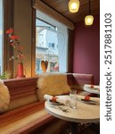 A comfy restaurant inspiration. With nice table set up. Its one restaurant in Chamonix France