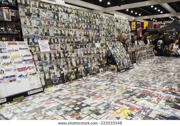 COMIKAZE EXPO: Los Angeles Convention Center,\
October 30, 2015. The annual Stan Lee\'s Comikaze Expo celebrating\
geek culture, gaming, pop culture, comic books, movies and\
television. Comic book\
vendor