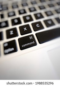 Command Key Symbol Keyboard Button With Black And Silver Detail.