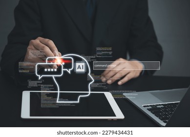 Command Prompt AI interface and machine learning language processing, neural networks, and computer vision. use of chatbot technology automation, data analysis and software development.