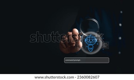 Command Prompt AI interface and machine learning language processing, neural networks. chatbot technology automation, data analysis and software development.